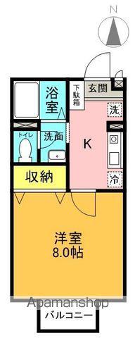 ノースガーデン(1K/2階)の間取り写真