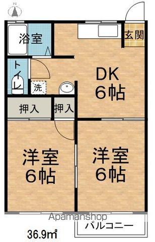 フレグランス藤原L(2DK/1階)の間取り写真