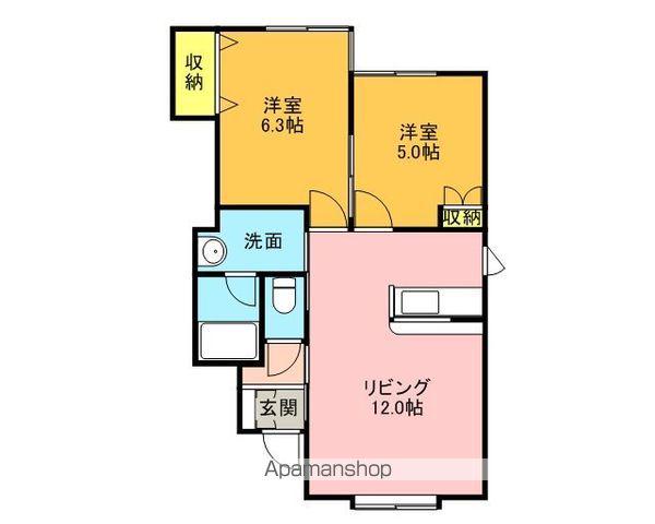 サン・クレスト(2LDK/2階)の間取り写真