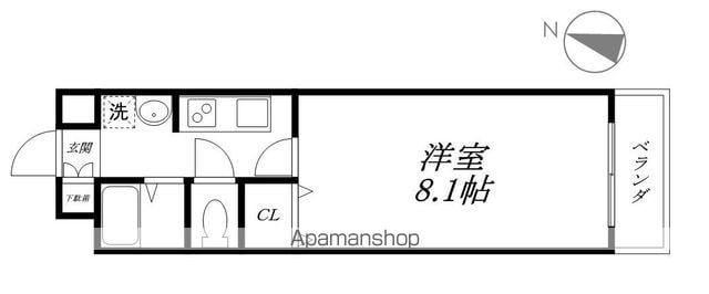プリンスヒルズ(1K/2階)の間取り写真