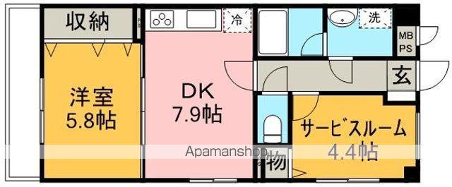 アメニティ川越岸町Ⅴ(1SDK/2階)の間取り写真