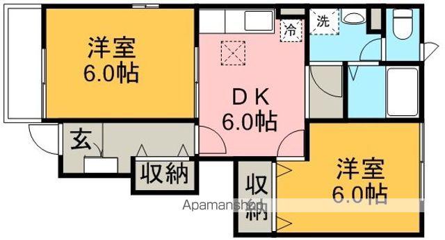 ヴィラ・プレステ-ジB(2DK/1階)の間取り写真