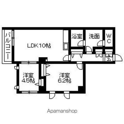 グランドメゾン三軒茶屋(2LDK/11階)の間取り写真
