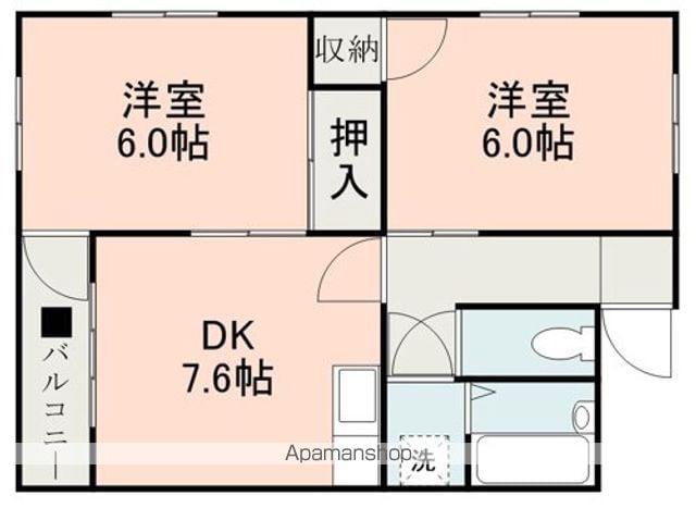レジデンス藤竹(2DK/3階)の間取り写真