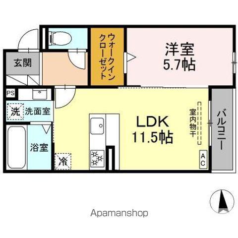 COMMONS(1LDK/2階)の間取り写真