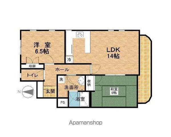 パセオ木田(2LDK/2階)の間取り写真