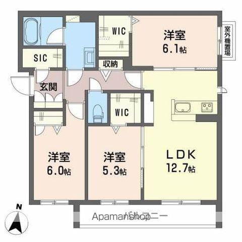 SHAMAISON エーデル百舌鳥(3LDK/2階)の間取り写真