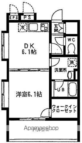 レ・ボヌール梶ヶ谷(1DK/2階)の間取り写真