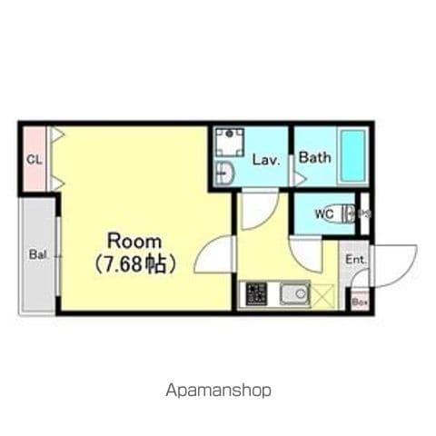 ジーメゾン狭山入間川(1K/3階)の間取り写真