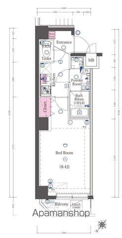 CAFE DE LAPAIX TOKYOカフェ・ド・ラペ トウ(1K/2階)の間取り写真