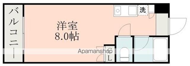 ハウベスト1番館上熊本(ワンルーム/8階)の間取り写真