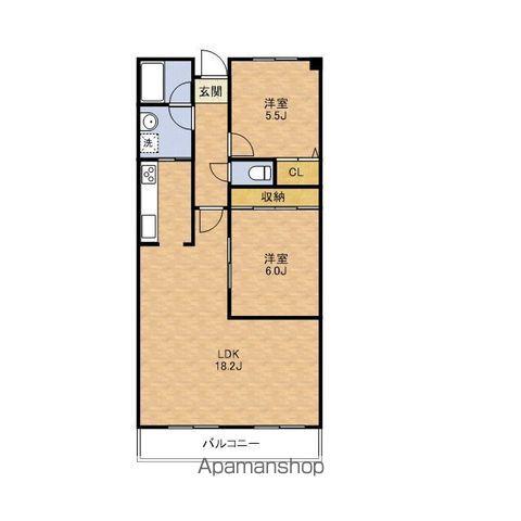 レユシール谷村三番館(2LDK/2階)の間取り写真