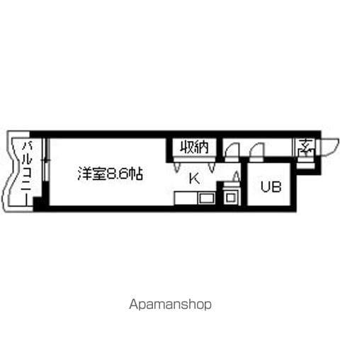 ライオンズマンション一番町(ワンルーム/6階)の間取り写真