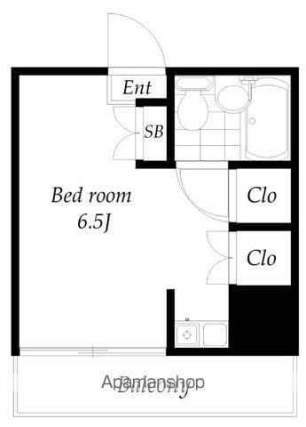 クレストセンバ(ワンルーム/1階)の間取り写真