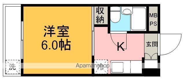 ソリッドリファイン坂戸(1K/4階)の間取り写真