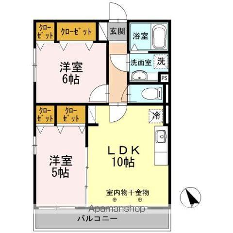 マグノリア(2LDK/2階)の間取り写真