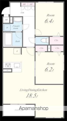 GREEN GABLES FAMIRIA B(2LDK/2階)の間取り写真