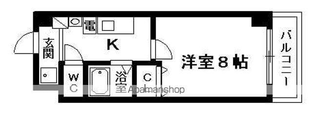ROOMS OOJI(1K/5階)の間取り写真