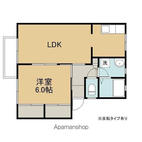 サンパレス黒澤D(1LDK/2階)の間取り写真