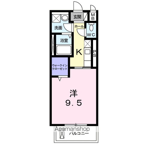 ジュネス(1K/2階)の間取り写真