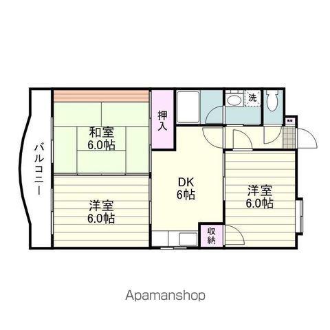 プレステージフジ鹿児島参番館(3DK/4階)の間取り写真