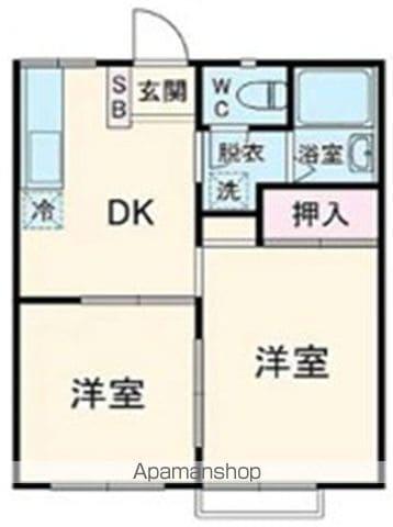 クロノス柏(2DK/1階)の間取り写真