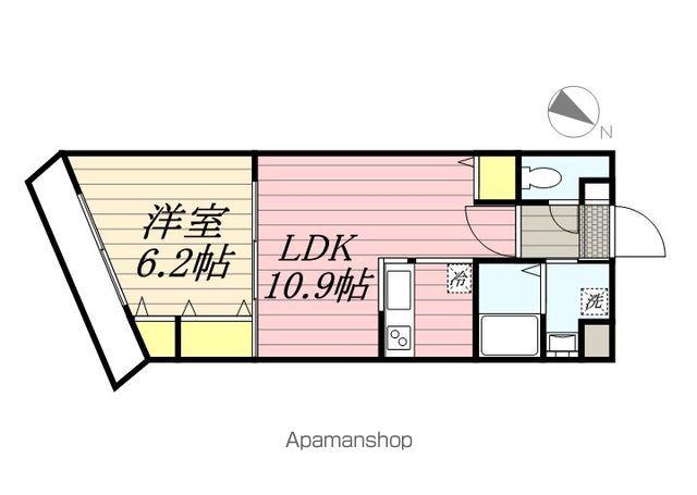 ショコラヒルズ(1LDK/4階)の間取り写真