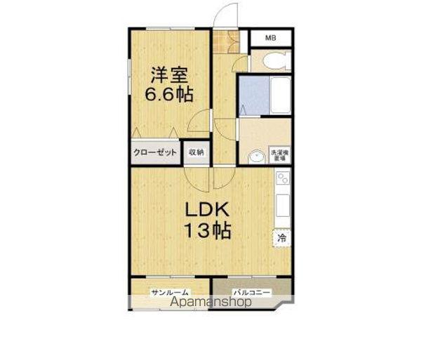 ボヌール三ツ屋(1LDK/3階)の間取り写真