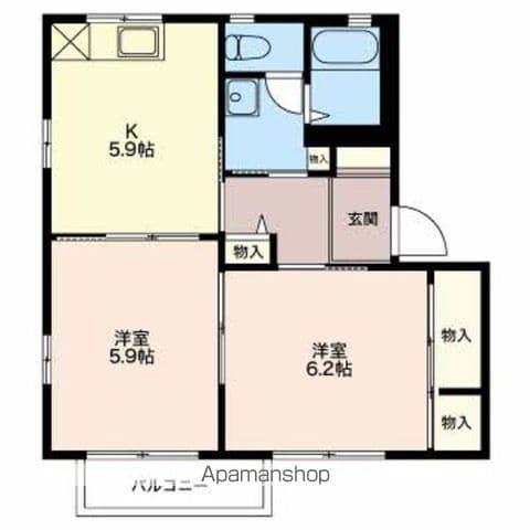 サンライズ杉山(2K/2階)の間取り写真