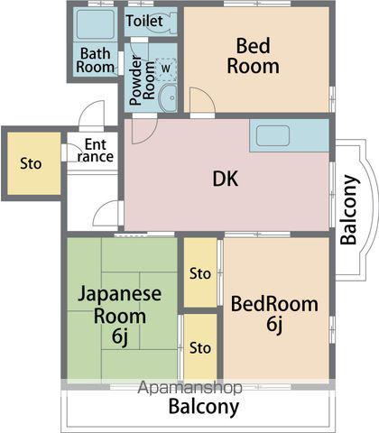 四宮ハイツ(3DK/3階)の間取り写真