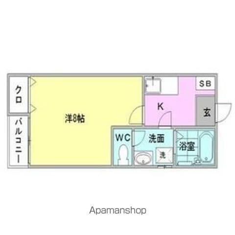 クレフラスト東山(1K/2階)の間取り写真