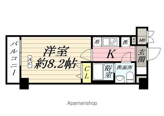 SHOKEN RESIDENCE横浜生麦Ⅱ(1K/4階)の間取り写真