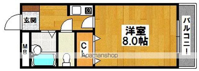 リュミエール宿院(1K/2階)の間取り写真