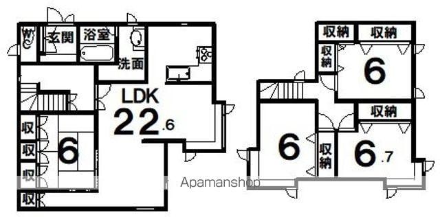 北海道釧路市 2階建 築37年(4LDK)の間取り写真