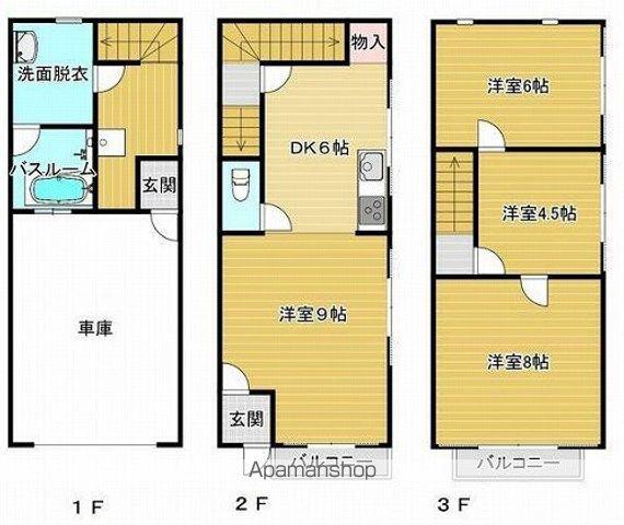 砥堀メゾネット(3LDK)の間取り写真