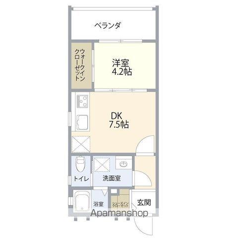 MKハウス(1DK/1階)の間取り写真