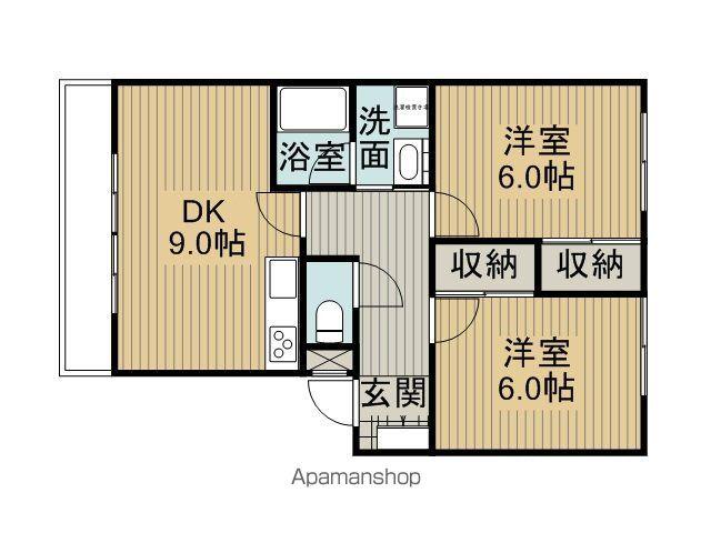 サンリツ・プレース浜沢A棟(2DK/2階)の間取り写真