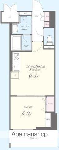 ラフィシア関内(1LDK/10階)の間取り写真