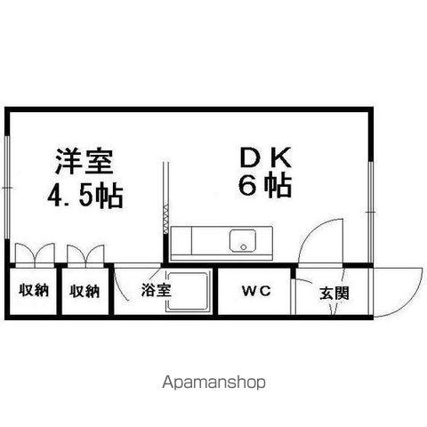 コーポラスまどか(1DK/1階)の間取り写真