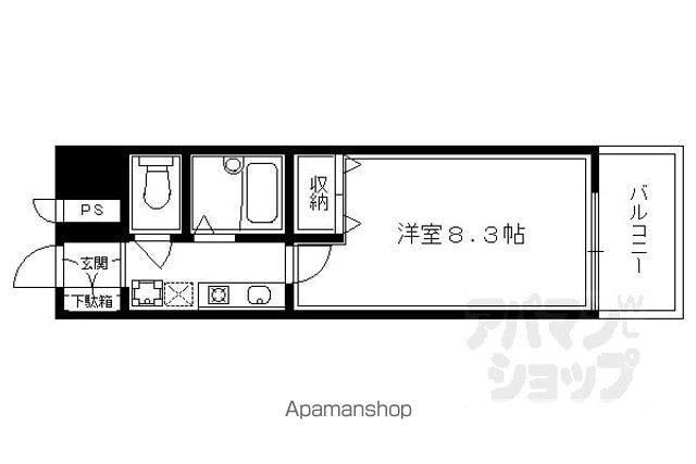 SIX BIJOUX堺町六角(1K/2階)の間取り写真