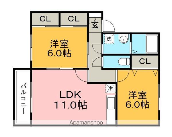 カーサ藤光(2LDK/2階)の間取り写真