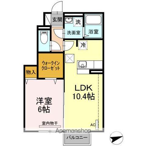 ディアコート 三御堂(1LDK/1階)の間取り写真