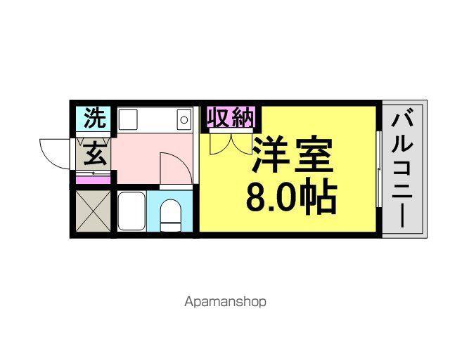 サンロイヤル(1K/3階)の間取り写真