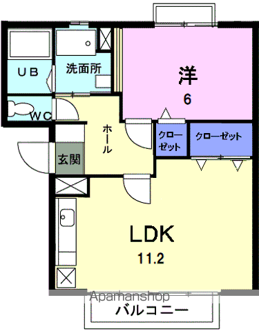 キャロット(1LDK/1階)の間取り写真