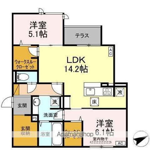 DS LIEN  C(2LDK/1階)の間取り写真