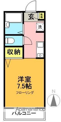東京都世田谷区 3階建 築25年(1K/3階)の間取り写真