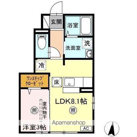 グリュック(1LDK/1階)の間取り写真