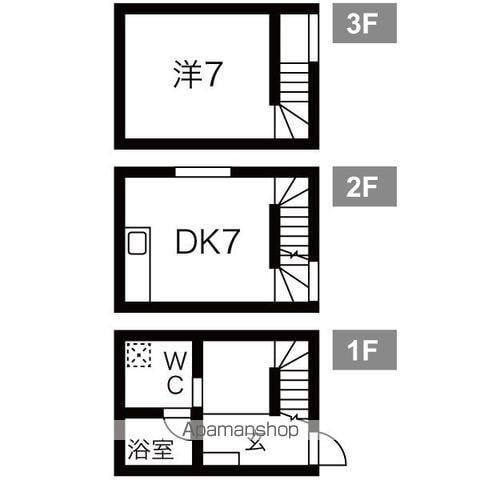 ダスクコート(1DK/3階)の間取り写真