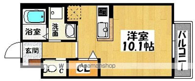 シャトル北野(ワンルーム/1階)の間取り写真