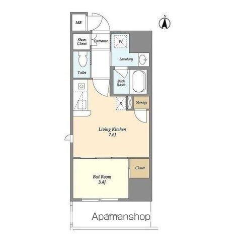 アクシーズタワー川口Ⅷ(1DK/7階)の間取り写真